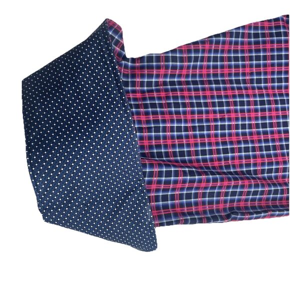 NWT Bugatchi Mens Pink/Navy Plaid Button Up Lone Sleeve-L - Picture 6 of 15